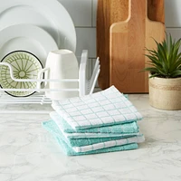 DII® Aqua Combo Windowpane Dishcloths, 6ct.