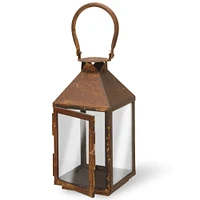 12" Garden Accents Distressed Rust Lantern