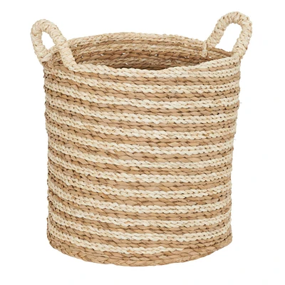 Household Essentials 19" Natural Decorative Wicker Basket with Handles