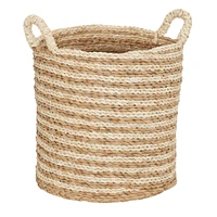 Household Essentials 19" Natural Decorative Wicker Basket with Handles