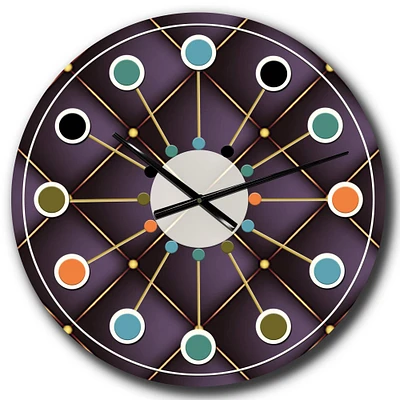 Designart 'Quilted Pattern Mid-Century Modern Wall Clock