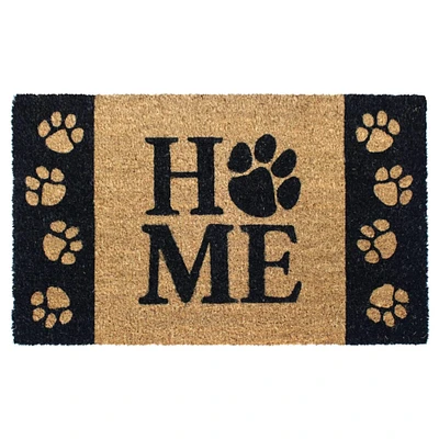 RugSmith Black Home Paws Machine Tufted Doormat