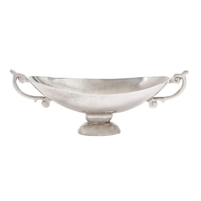 22" Silver Traditional Decorative Bowl