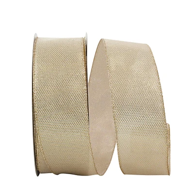 JAM Paper 2.5" x 50 yd. Gold Metallic Tile Link Value Wired Edge Ribbon