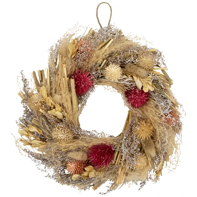 11" Pampas Grass & Dried Floral Spring Wreath