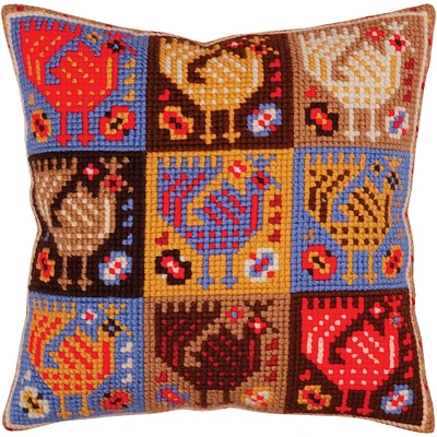 RTO Collection D'Art Ornament Birds II Stamped Needlepoint Cushion