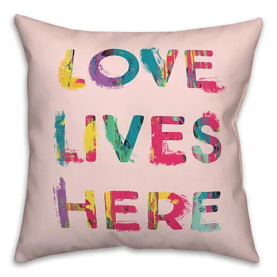 Love Lives Here Throw Pillow