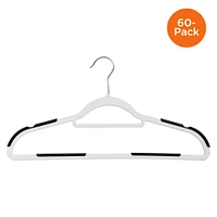 Honey Can Do White/Black Rubber Grip Hangers, 60ct.