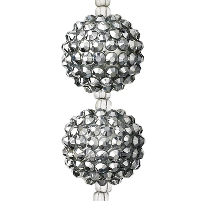 Silver Acrylic Faceted Round Beads, 20mm by Bead Landing™