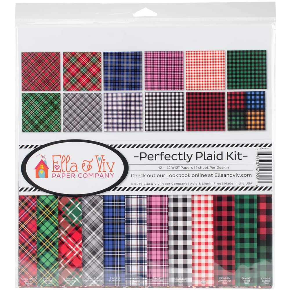 Ella & Viv Collection Kit 12"X12"-Perfectly Plaid