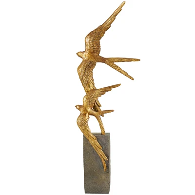 20" Gold Bird Sculpture