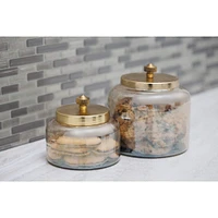 Gold Glass Glam Decorative Jar Set