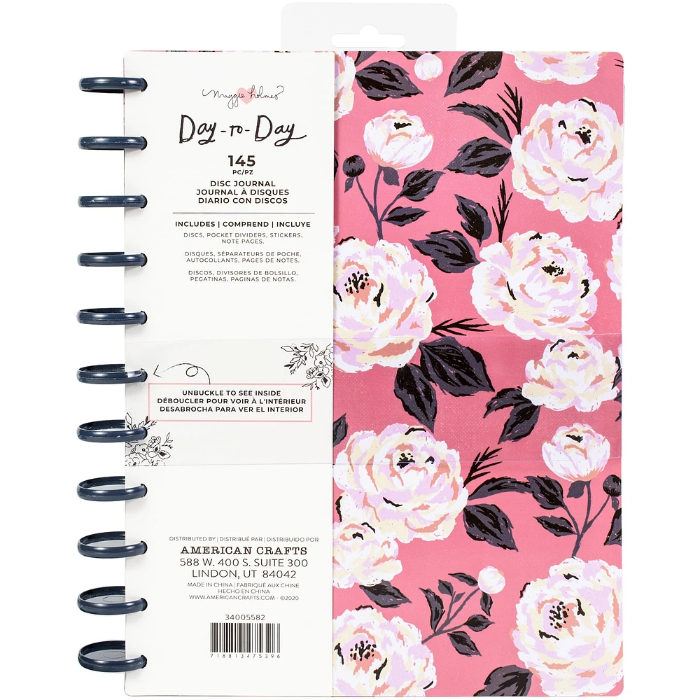 American Crafts™ Maggie Holmes Day-To-Day Pink Floral Disc Journal