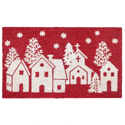 RugSmith White Machine Tufted Winter Homes Doormat