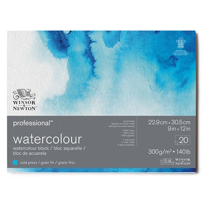 Winsor & Newton® Professional™ Cold Press Watercolor Paper Pad, 9" x 12"