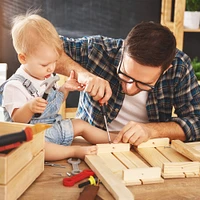 Toy Time Kids Wood Tabletop Workbench & Tool Set