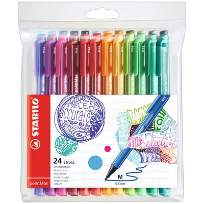 Stabilo® PointMax 24 Color Writing Felt Pen Set