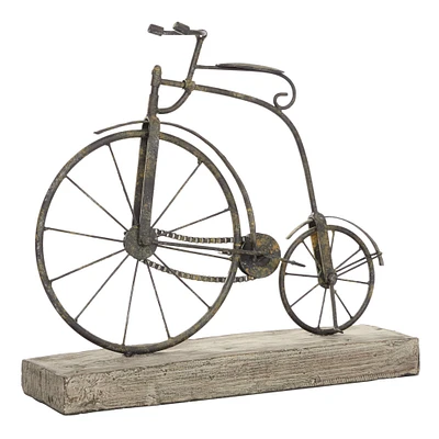 16" Black Metal Vintage Bicycle Sculpture