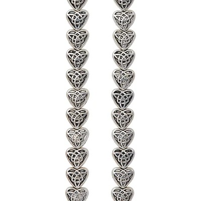 Antique Silver Carved Heart Beads, 8mm by Bead Landing™