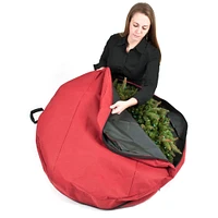 Santa's Bag 30" Hanging Christmas Wreath Storage Container