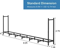 NEX™ 8ft. Metal Outdoor Firewood Rack