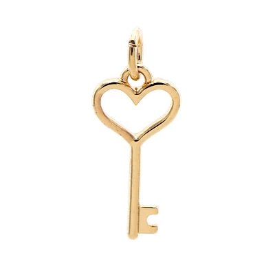 Charmalong™ 14K Gold Plated Heart Key Charm by Bead Landing™