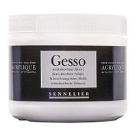 Sennelier Artists' White Semi-Absorbent Acrylic Gesso, 500mL