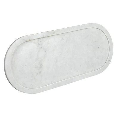 18" Modern Oval Marble Serving Tray