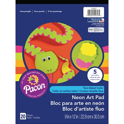 Pacon® 9" x 12" Assorted Neon Art Pad, 20 Sheets