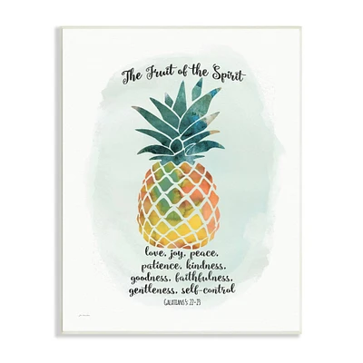 Stupell Industries The Fruit of the Spirit Multicolored Pineapple Wood Wall Plaque