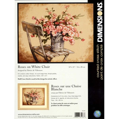 Dimensions® Roses on White Chair Counted Cross Stitch Kit