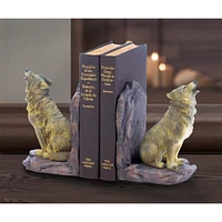 5.5" Howling Wolf Bookends