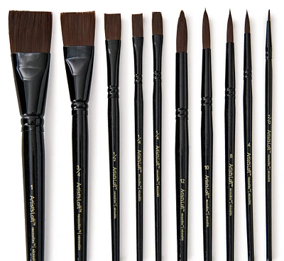 12 Packs: 10 ct. (120 total) Necessities™ Brown Synthetic Watercolor Brush Set by Artist's Loft™