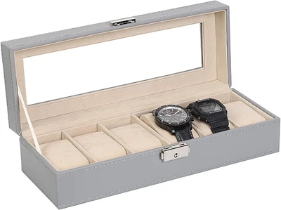 Ash Gray Hexa Leather Watch Box