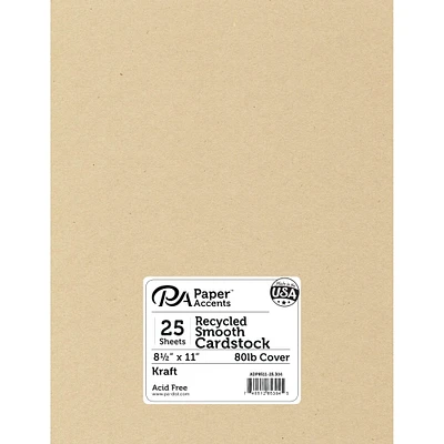 PA Paper™ Accents 8.5" x 11" Recycled Smooth Cardstock, 25 Sheets