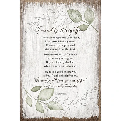 Friend-Ly Neighbors Inspirational Wood Plaque