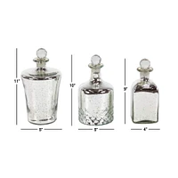 Silver Glass Glam Decorative Jar Set