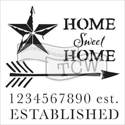 The Crafter's Workshop Home Sweet Home Stencil, 12" x 12"