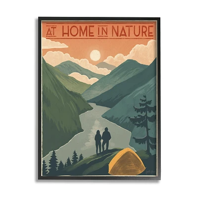 Stupell Industries At Home In Nature Phrase Camping Tent Mountains Framed Wall Art