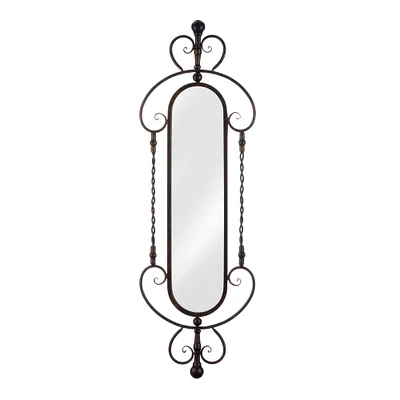 35" Scroll & Chain Oval Wall Mirror