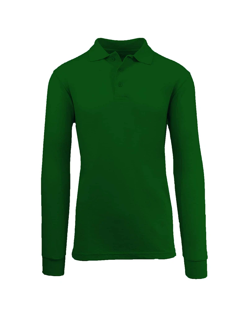 Galaxy by Harvic Long Sleeve Men's Pique Polo Shirt