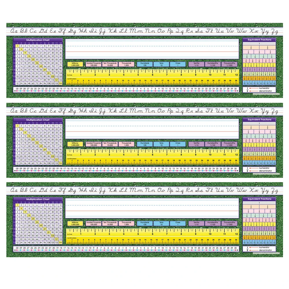 Modern Cursive Intermediate Desk Plate, 3 Packs of 36