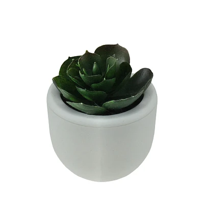 2.75" Faux Succulent Planter with White Pot