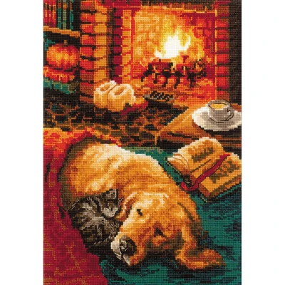 RIOLIS By the Fireplace Counted Cross Stitch Kit