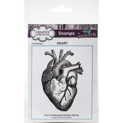 Creative Expressions Heart Rubber Stamp