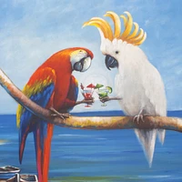 Birds In Paradise Outdoor Canvas Art Print - 30"x40"