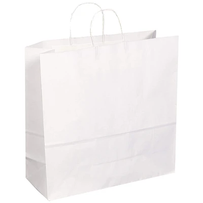 JAM Paper Extra Large White Kraft Shopping Bags, 250ct.