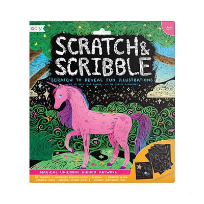 12 Pack: OOLY Scratch & Scribble Magical Unicorns Art Kit