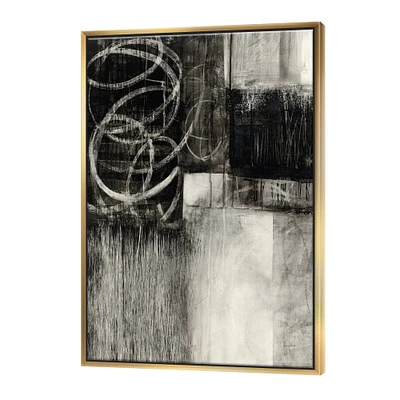 Designart - A Geometric Day I - Mid-Century Modern Canvas in Gold Frame