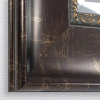 Head West Bronze Distressed 30.5" x 36.5" Framed Beveled Accent Vanity Mirror